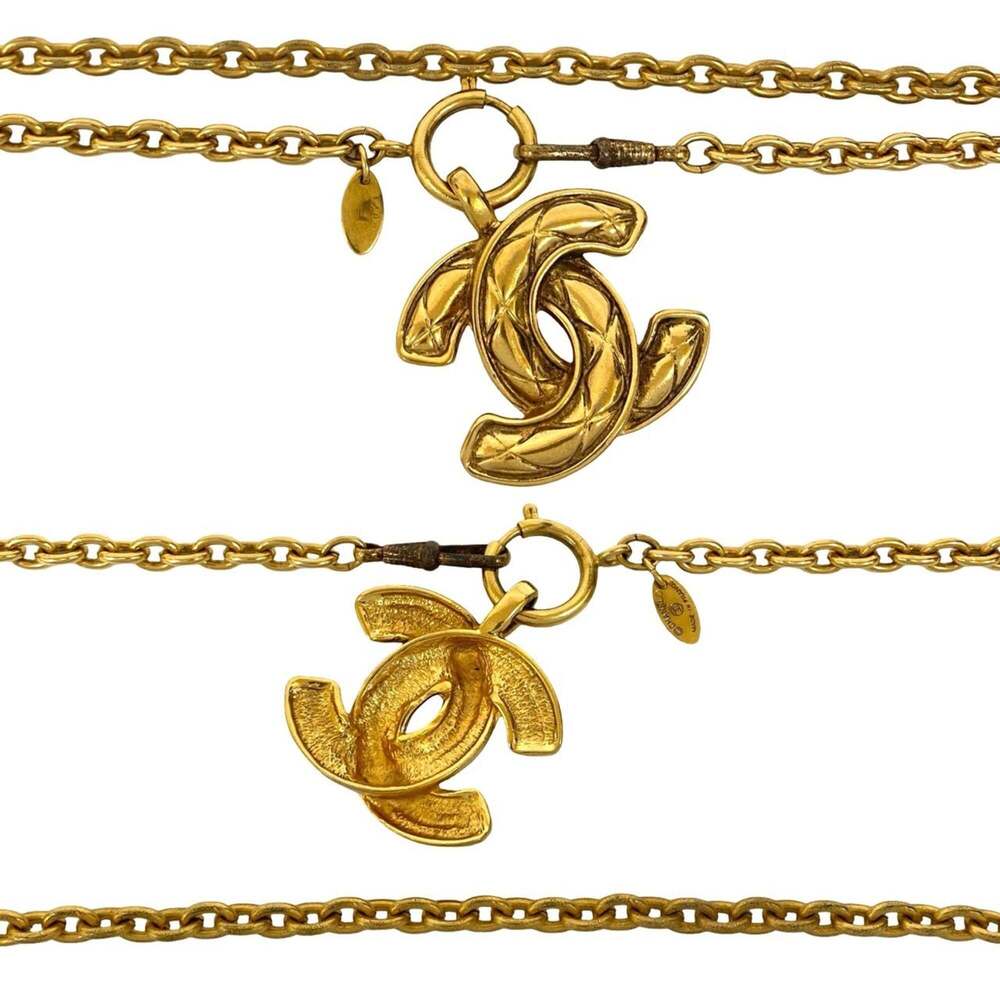 CHANEL Authentic Gold Logo Necklace - Picture 2 of 4